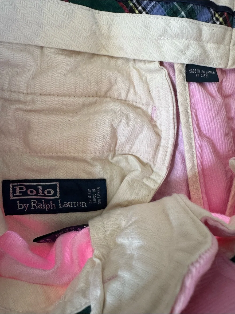 Ralph Lauren Men’s Light Pink Flat-Front Corduroy Shorts